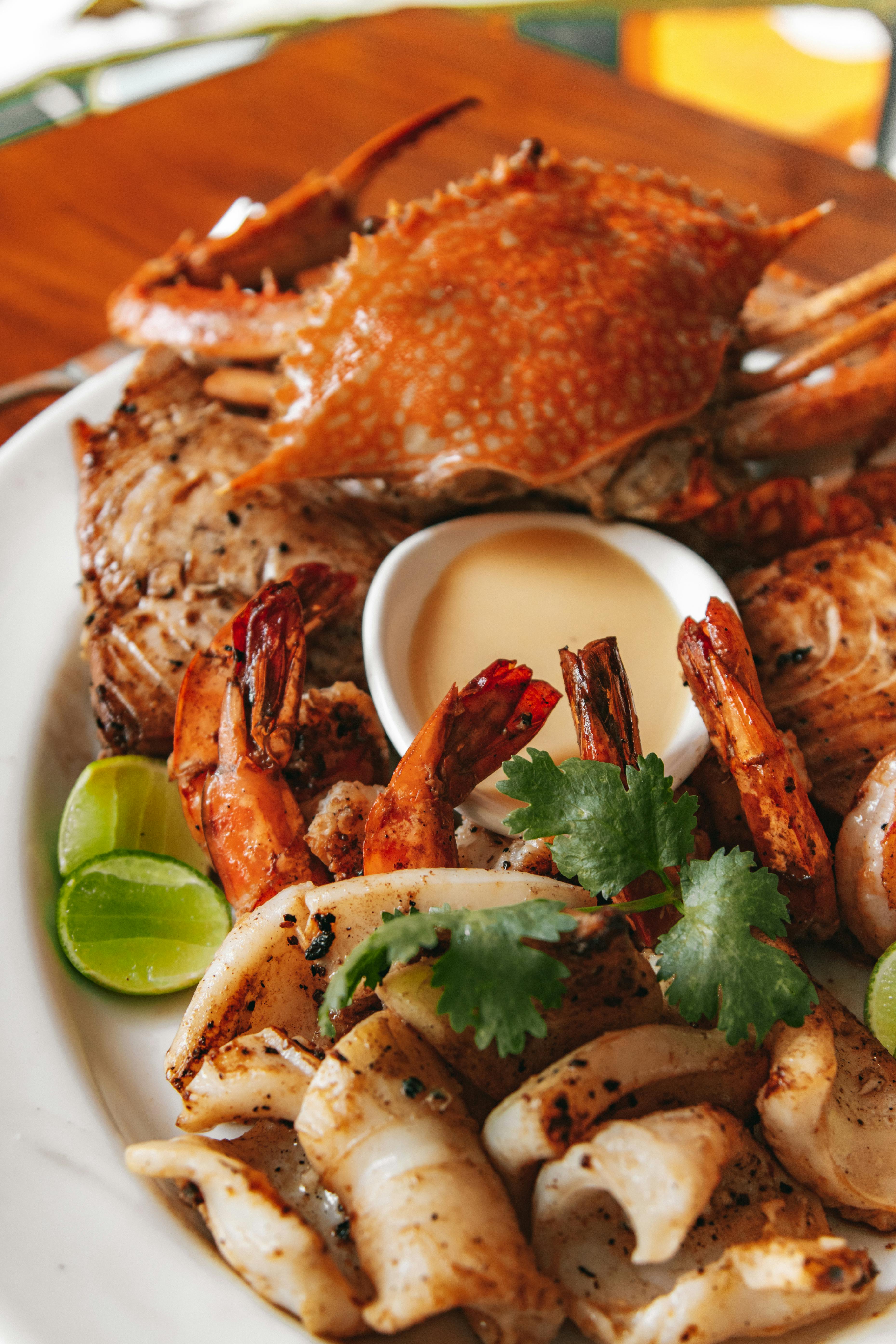 Fresh seafood dishes